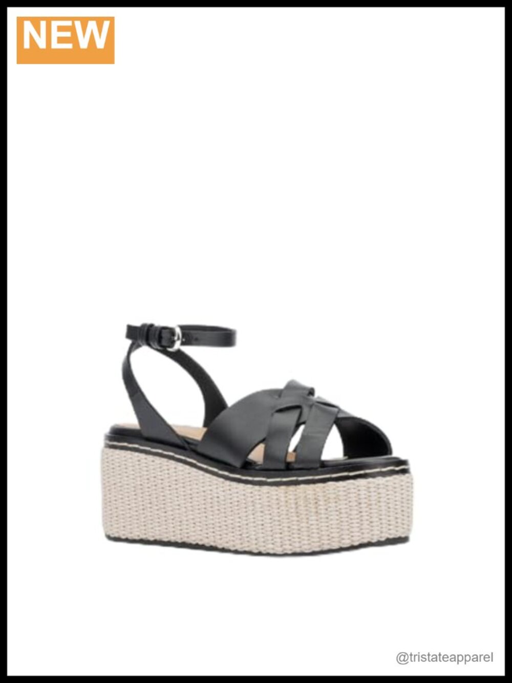 Aquatalia Diana Leather Wedge Sandal with Ankle Strap and Buckle